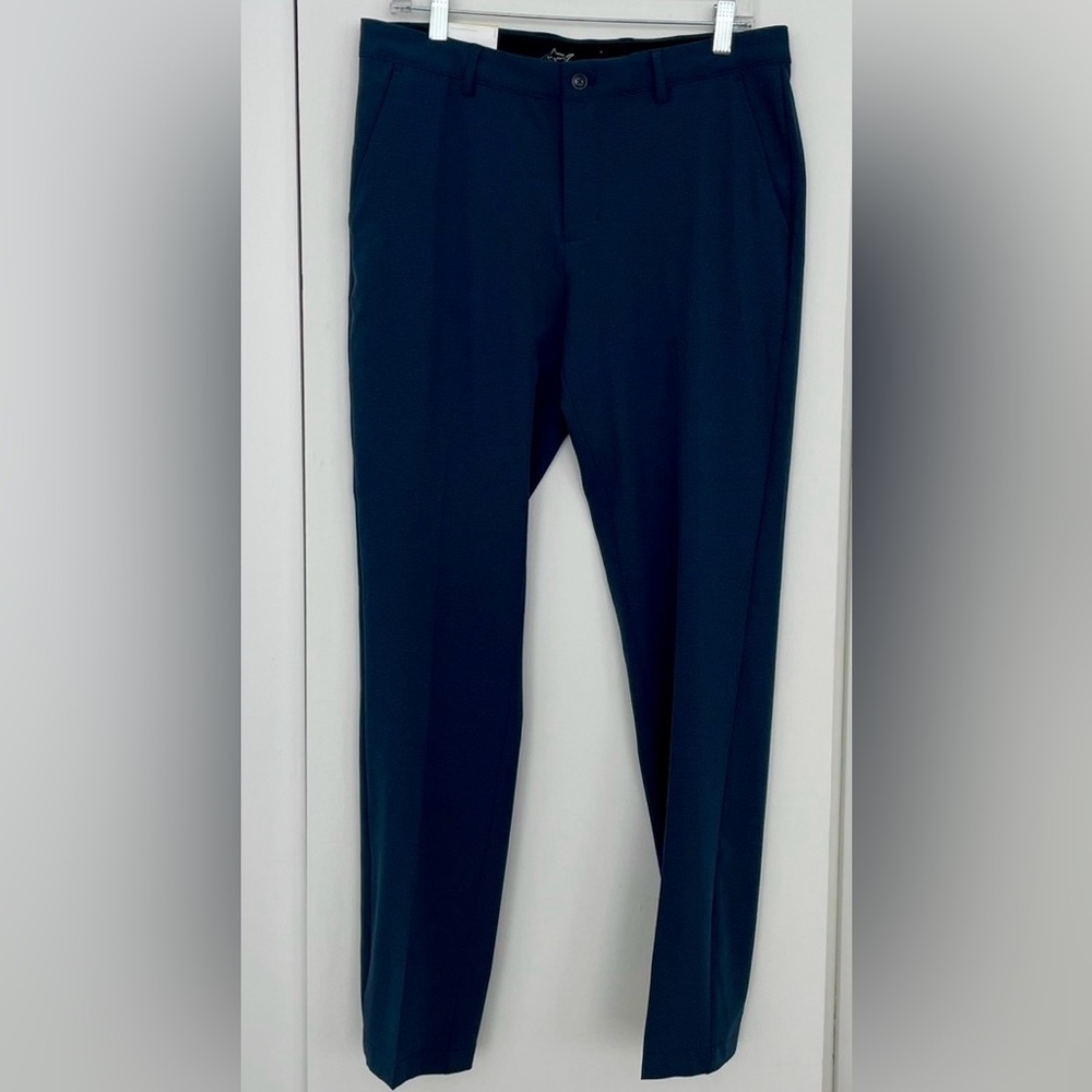 NWT Greg Norman Men's Flat Front Stretch High Tech Navy Golf Pants 32x32
